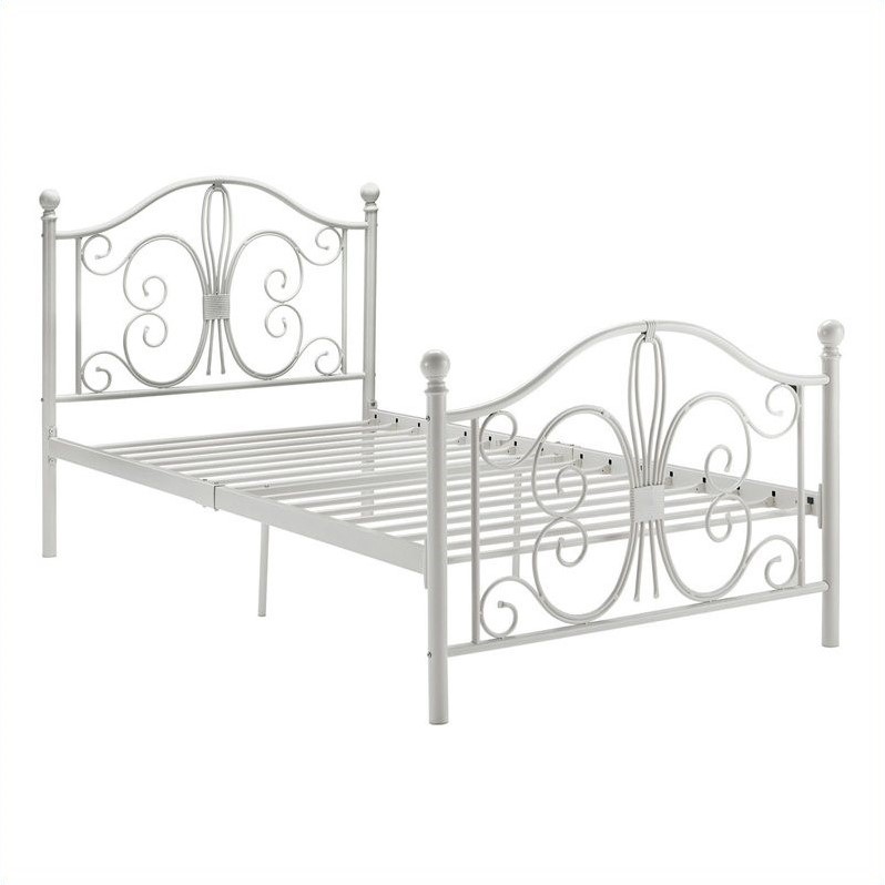 DHP Bombay Twin Metal Bed in White