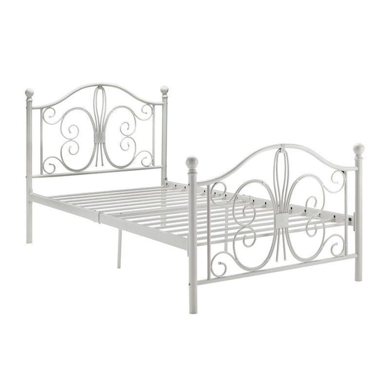 DHP Bombay Twin Metal Bed in White