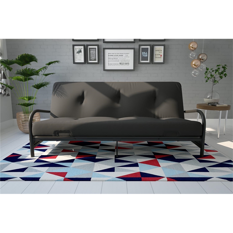 DHP Vermont Metal Convertible Futon Sofa Frame in Black