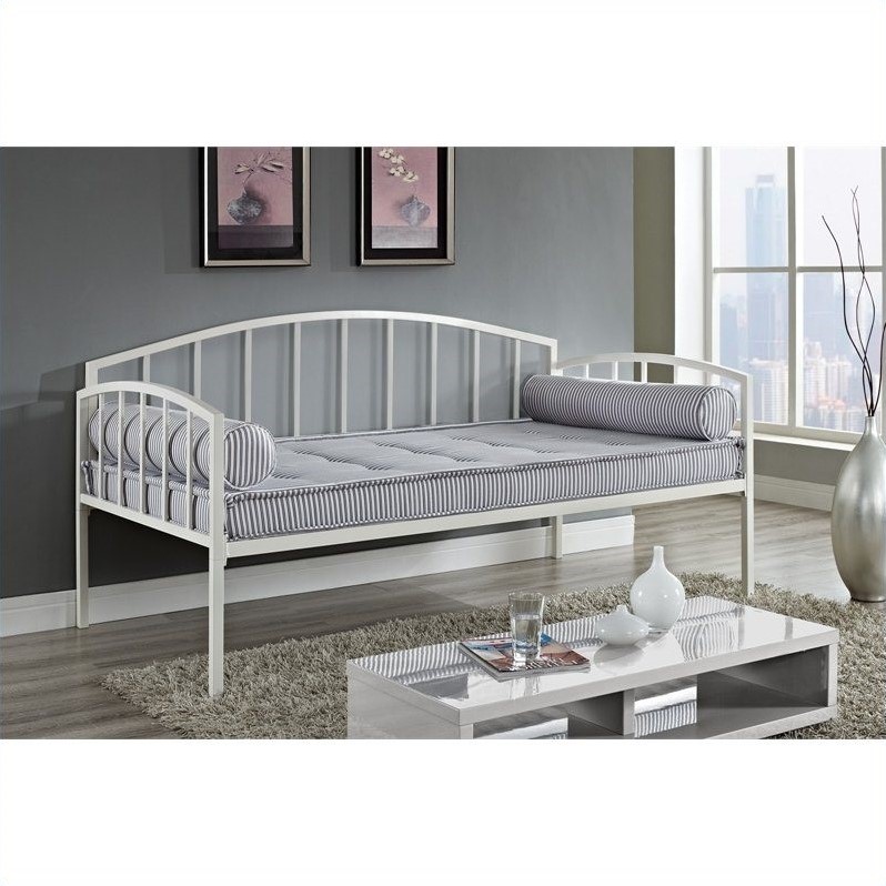 DHP Ava Metal Twin Daybed in White Cymax Business