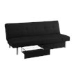 DHP Sola Convertible Sofa with Storage in Black Microfiber