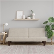 DHP Dillan Upholstered Convertible Sofa in Tan Mircrofiber