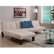 DHP Dillan Upholstered Convertible Sofa in Tan Mircrofiber