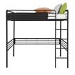 DHP Full-Size Metal Loft Bed with Ladder in Black