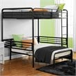 DHP Full-Size Metal Loft Bed with Ladder in Black