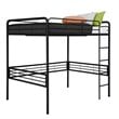 DHP Full-Size Metal Loft Bed with Ladder in Black