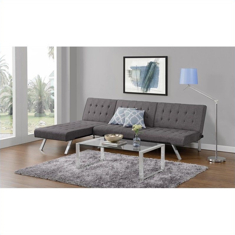 Dhp Emily Linen Chaise Lounge In Gray