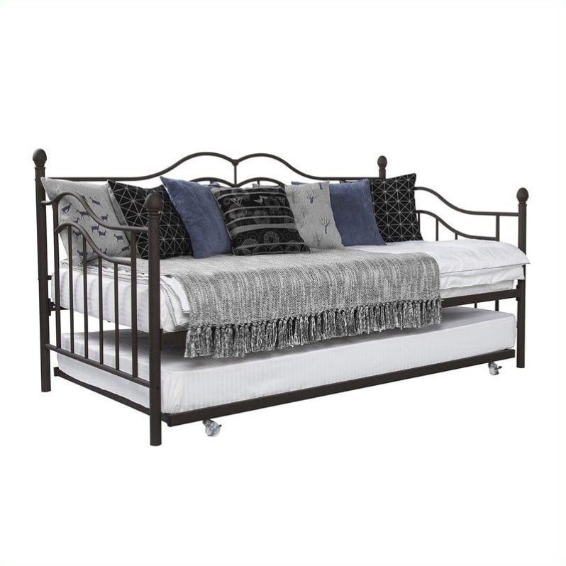 DHP The Tokyo Twin Metal Daybed And Trundle In Bronze | Cymax Business