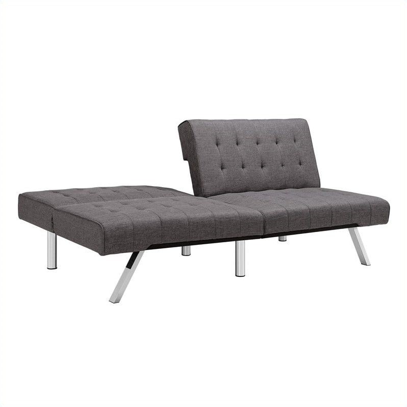 Dhp Emily Convertible Linen Futon In Gray