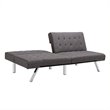 DHP Emily Convertible Linen Futon in Gray