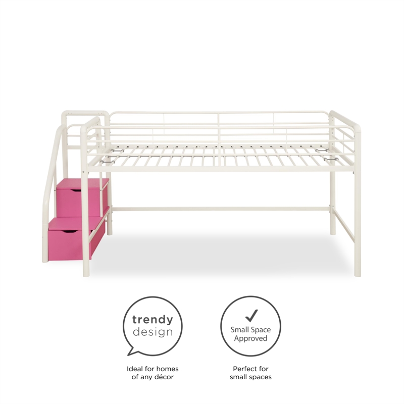 Dhp junior twin loft bed with storage on sale steps