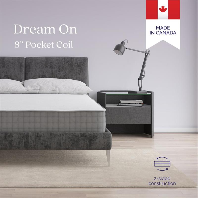 Signature Sleep Dream On 8 Inch Pocket Spring Mattress Queen Size