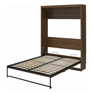 signature sleep transitional engineered wood brown full murphy wall bed