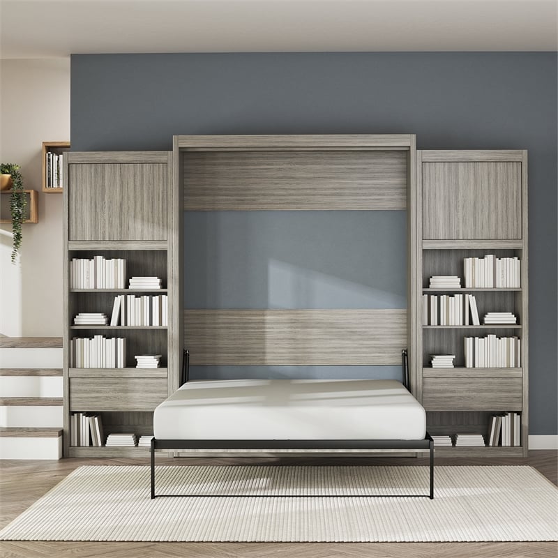 Signature Sleep Paramount Single Side Cabinet for Murphy Wall Beds in Gray Oak