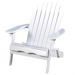 noble house hanlee outdoor rustic acacia wood folding adirondack chair in white