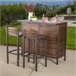 Noble House Milos Acacia Wood Bar Set in Dark Brown