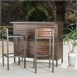 Noble House Milos Acacia Wood Bar Set in Dark Brown