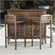 Noble House Milos Acacia Wood Bar Set in Dark Brown