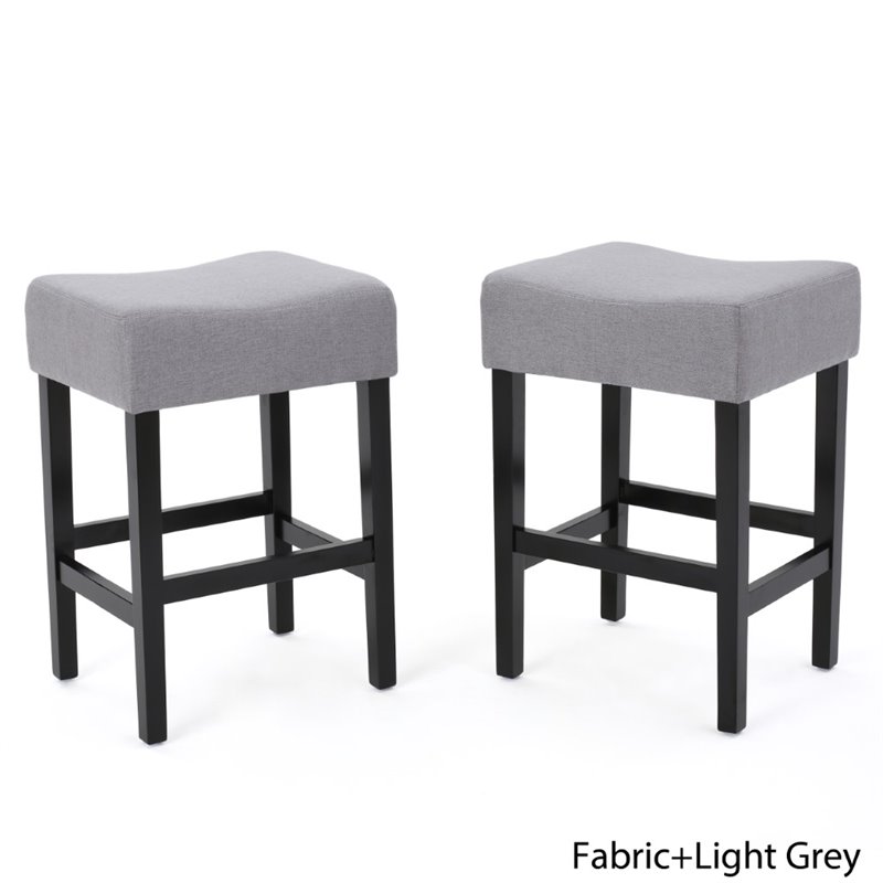 Noble House Lopez Fabric Backless, Lopez Ivory Leather Counter Stools