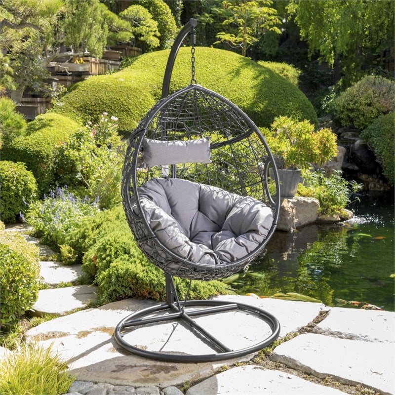 noble house outdoor wicker hanging basket chair