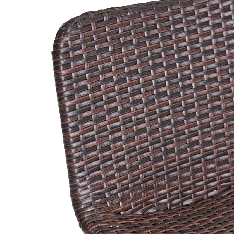Noble House Penley Outdoor 3 Piece Acacia Wood Bar Set in Teak and Rustic Metal