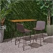 Noble House Penley Outdoor 3 Piece Acacia Wood Bar Set in Teak and Rustic Metal