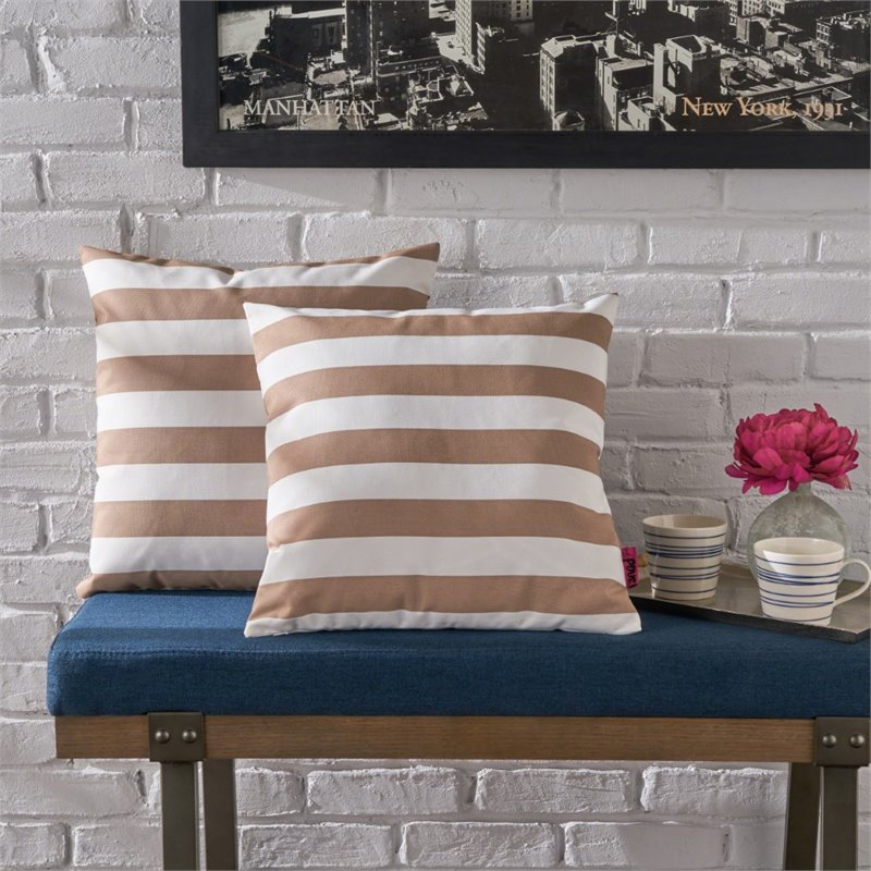 Navy Decorative Accent Throw Pillows for Stripe Collection - Set of 2