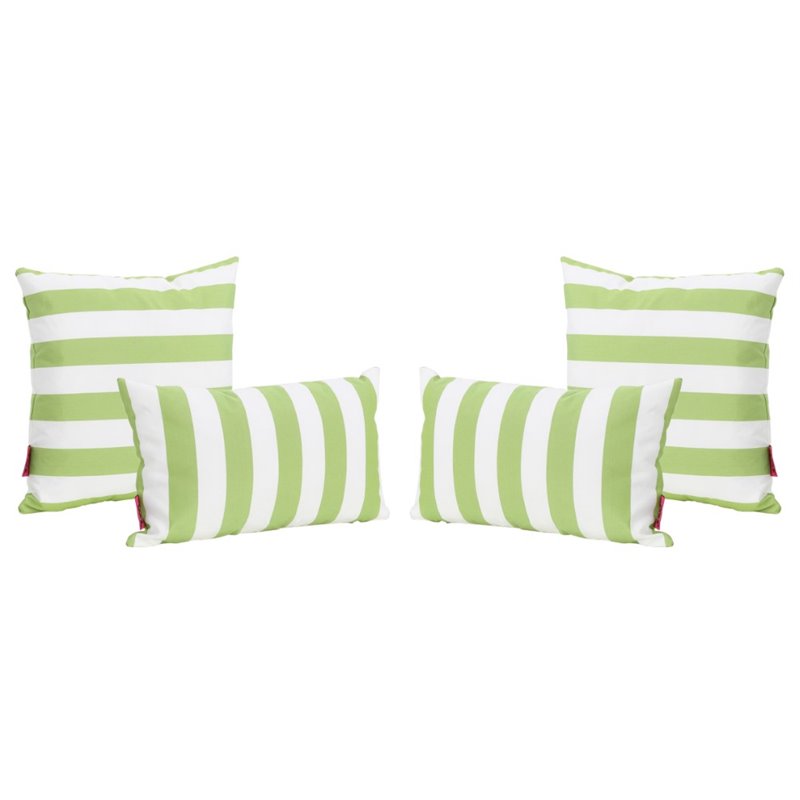 Coronado Outdoor Green Water Resistant Pillows (Set of 4)