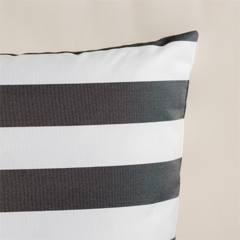 Noble House Coronado Black Outdoor Throw Pillow