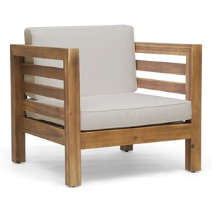 noble house oana outdoor acacia wood club chair (set of 2)