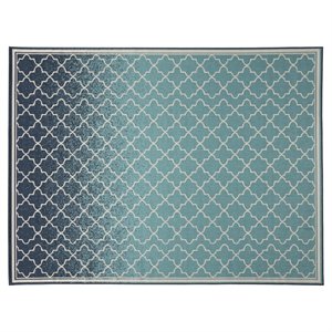 noble house laguna outdoor ombre area rug in blue and ivory