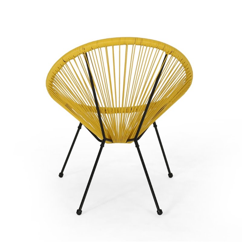 yellow hammock weave chair