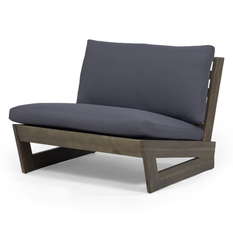 Noble House Sherwood Outdoor Acacia Wood Club Chair in Gray (Set of 2