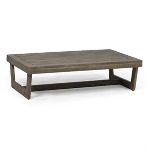 noble house sherwood outdoor acacia wood coffee table in gray