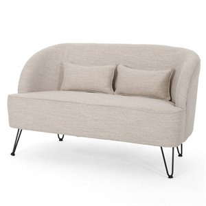 noble house nilton modern fabric loveseat with hairpin legs