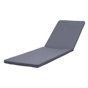 noble house nadine outdoor fabric chaise lounge cushion in dark gray