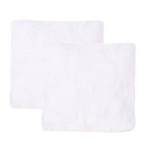 noble house barrie glam fur pillow cover in white (set of 2)