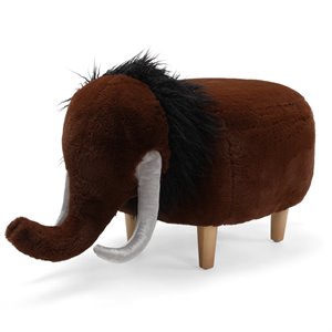noble house watford fabric woolly mammoth ottoman in brown black and pearl