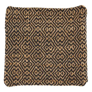 noble house arthington boho jute and cotton pillow cover in black
