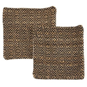 noble house arthington jute and cotton pillow cover in black (set of 2)
