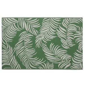 noble house abanto outdoor modern scatter rug in green and cream