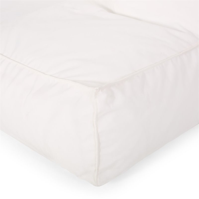 Noble House 3' Indoor Water Resistant Fabric Bean Bag Chair in White