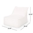 Noble House 3' Indoor Water Resistant Fabric Bean Bag Chair in White