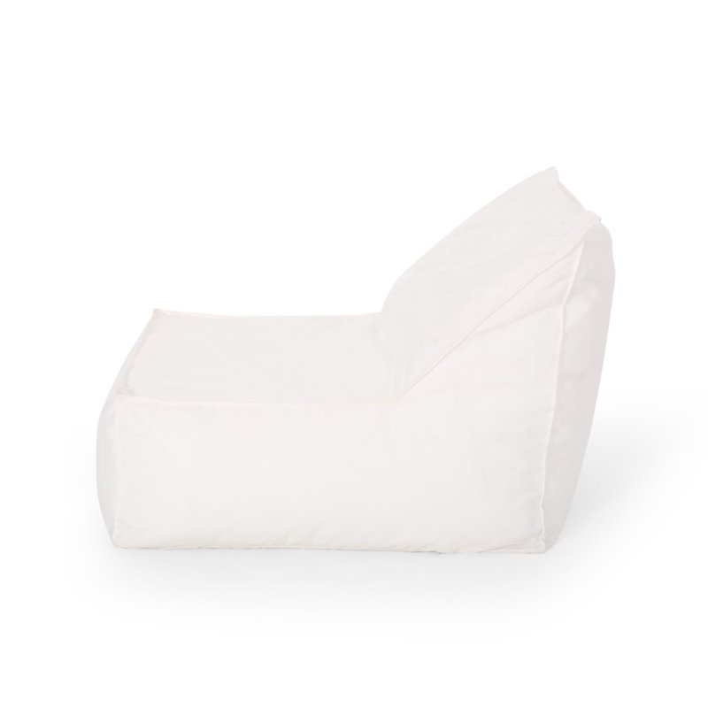 Noble House 3' Indoor Water Resistant Fabric Bean Bag Chair in White