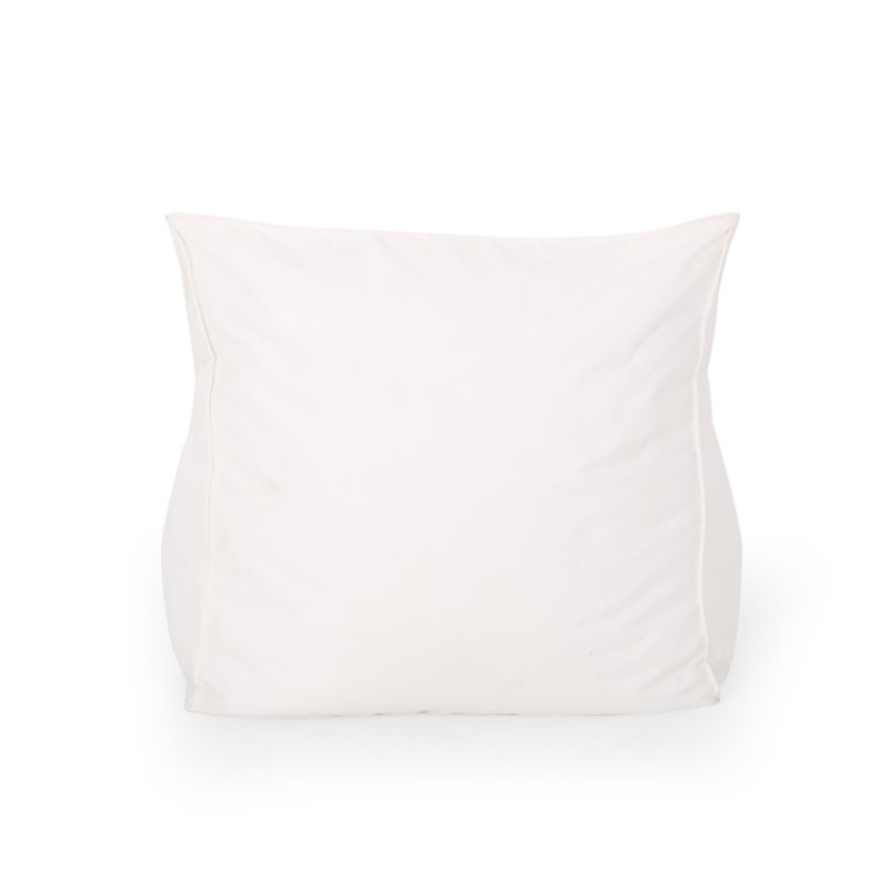 Noble House 3' Indoor Water Resistant Fabric Bean Bag Chair in White