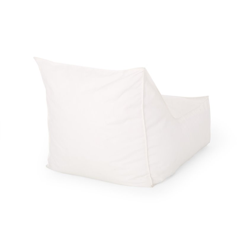 Noble House 3' Indoor Water Resistant Fabric Bean Bag Chair in White