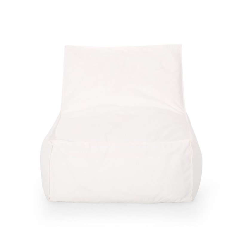 Noble House 3' Outdoor Water Resistant Fabric Bean Bag Chair in White