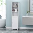 Noble House Heineberg Modern Free Standing Bathroom Linen Cabinet in Matte White