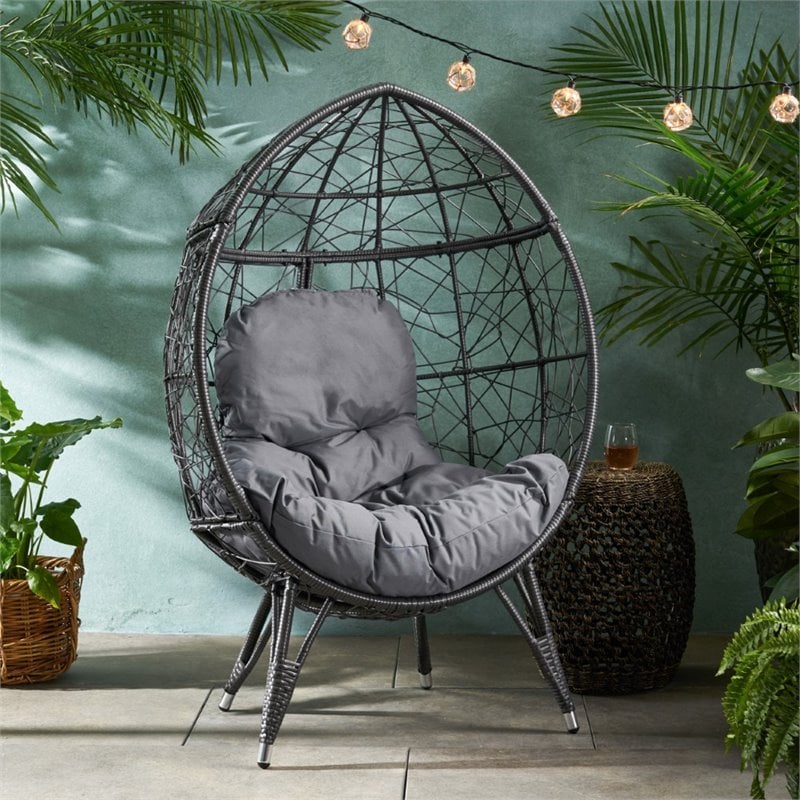 Rattan best sale teardrop chair