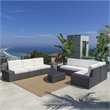 Noble House Santa Cruz 8 Piece Outdoor Wicker Sectional Sofa Set in Gray